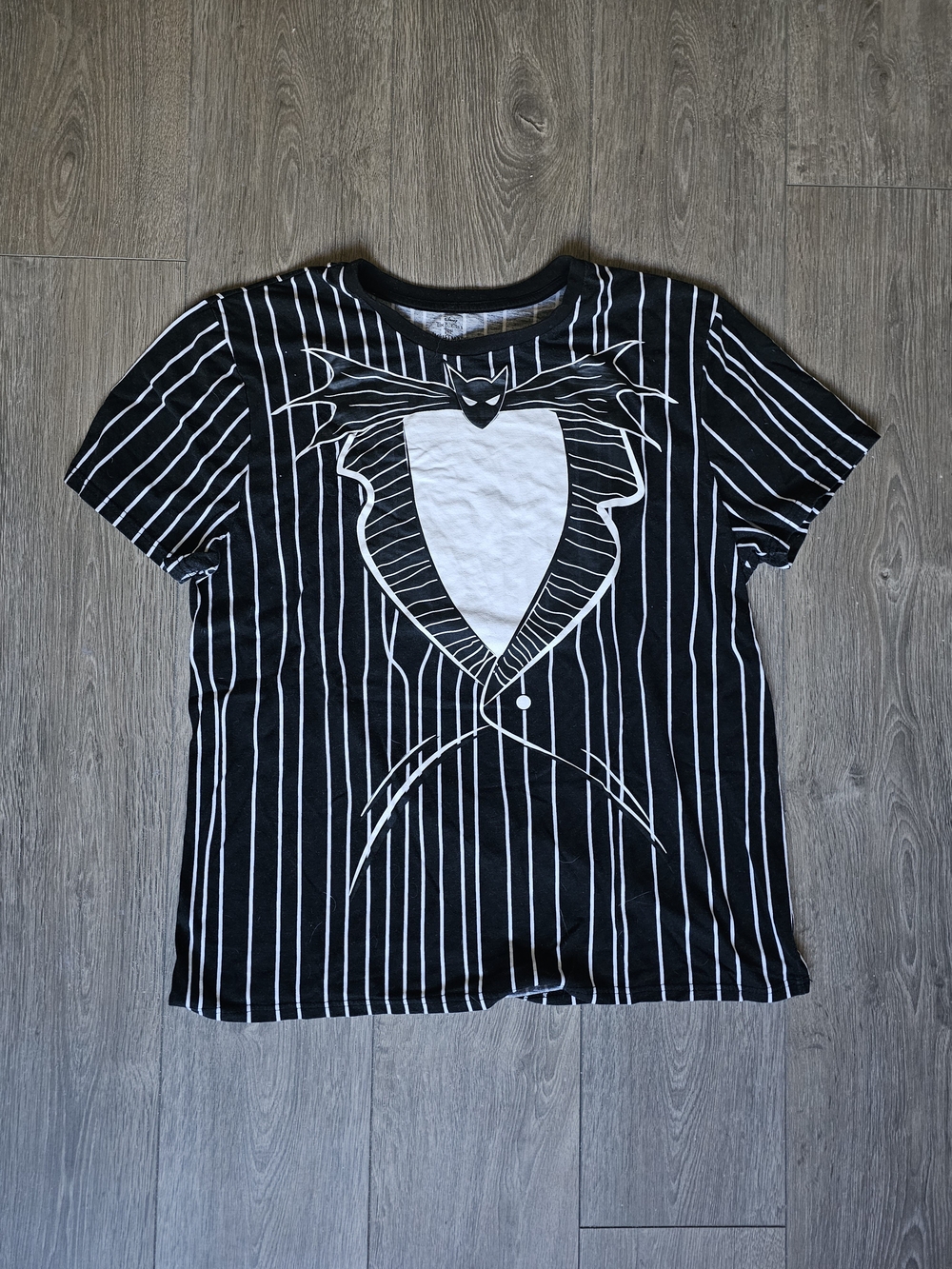 Disney Black and White Striped Graphic Short Sleeve Tee NWOT